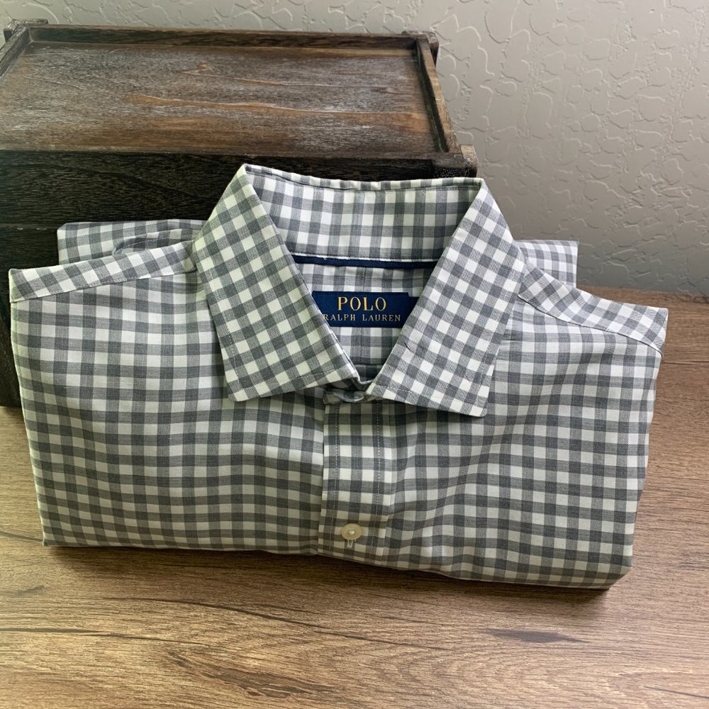 POLO RALPH LAUREN Mens Long Sleeve Button Down Dress Shirt Like New EUC Medium